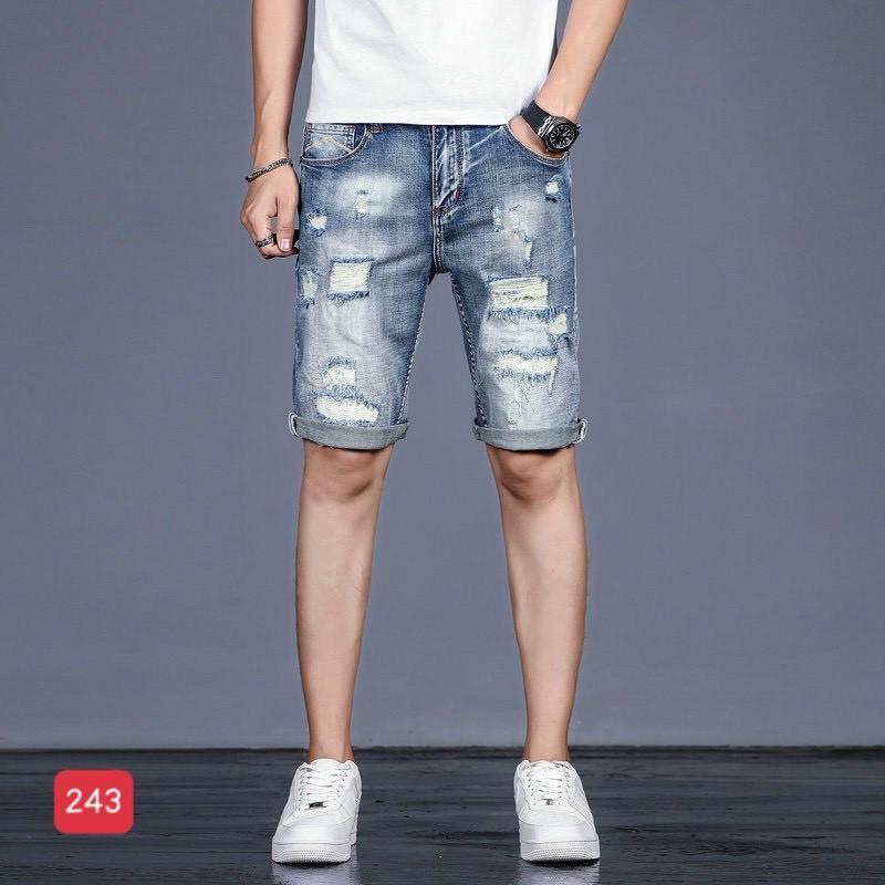 Quần Short Nam Chất Jean Co Giãn Màu Đen ,Quần Short Jean Nam thời trang cao cấp MuradFashion MS208