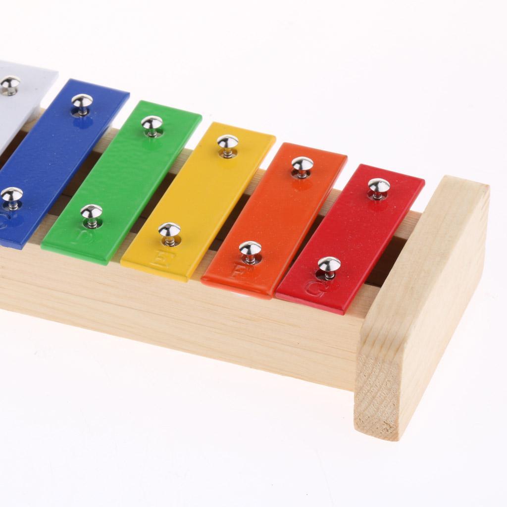 2 Pieces 15 Notes Kids Piano Toys Xylophone Colorful Toys Sound Brick Wood