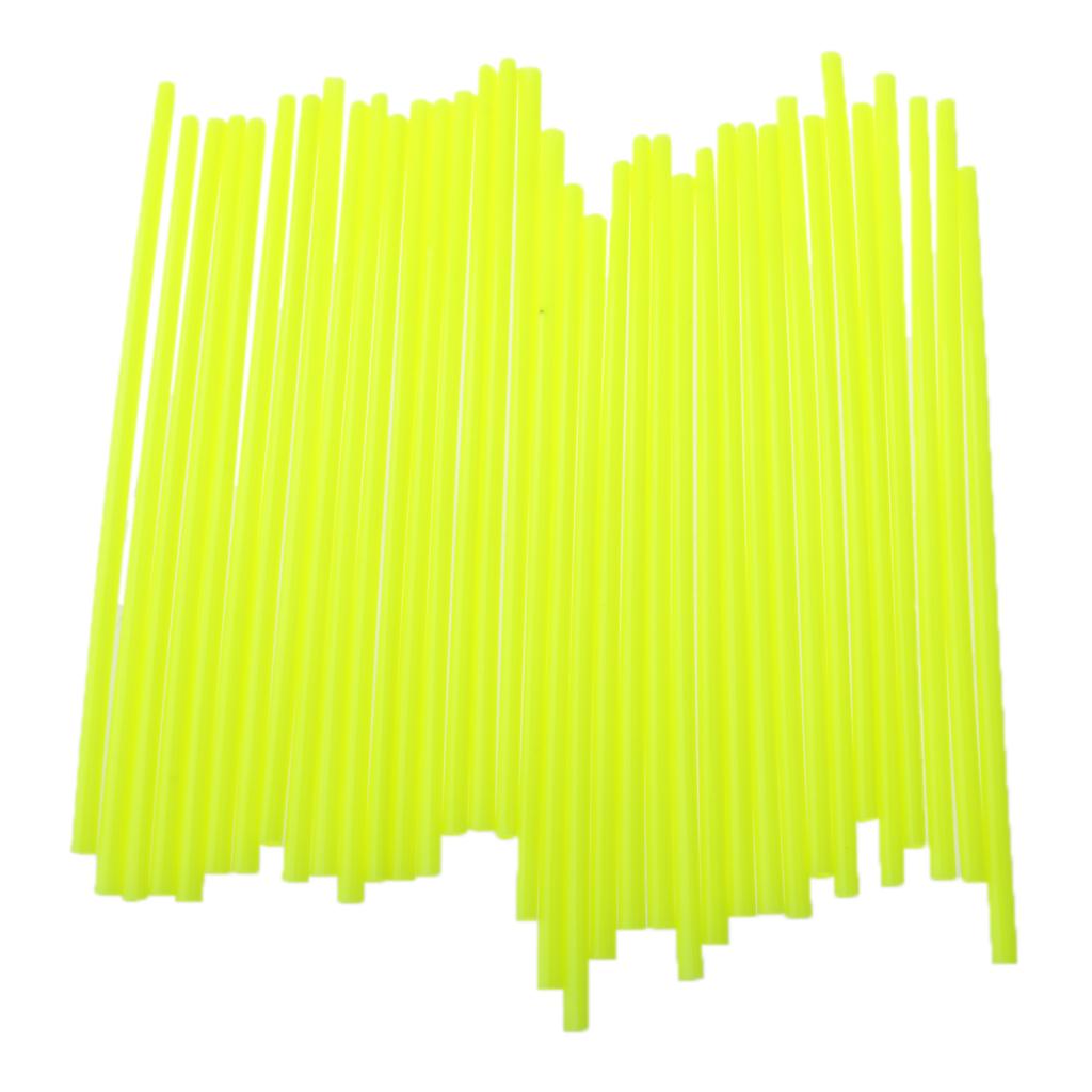 72pcs Wheel Spoke Wraps Skins Trim   Bike Yellow+Black Kit