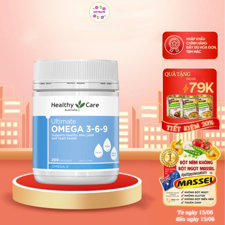 Omega 3-6-9 Úc Healthy Care Ultimate 1000mg Tạo sức khỏe cho tim, não, khớp, mắt và cải thiện da khô - QuaTangMe Extaste