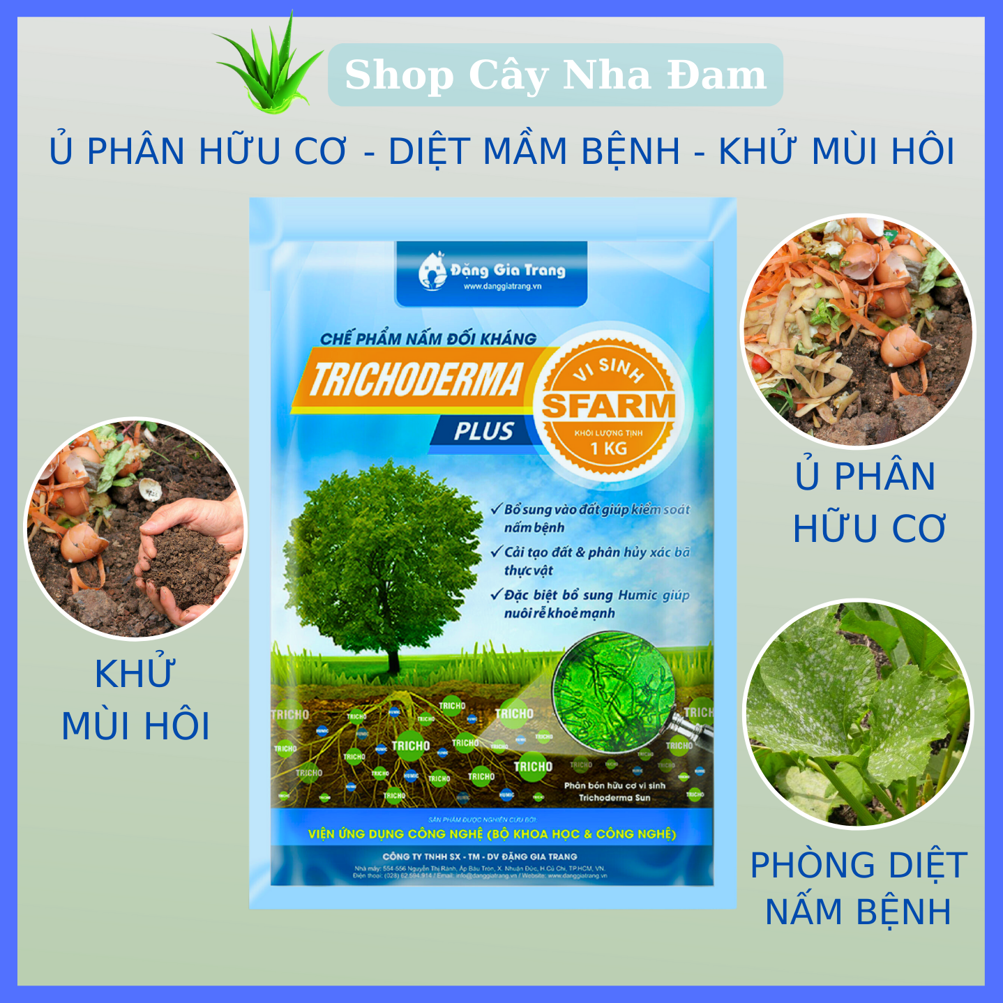 Chế Phẩm TRICHODERMA Plus Cao Cấp Chuyên Ủ Phân Hữu Cơ Cho Mọi Cây Trồng (GÓI 1KG)