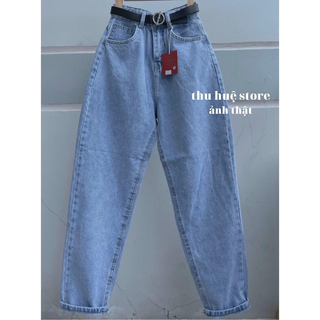 Quần Baggy Jean Cạp Cao Rách Kiểu Phong Cách ULZANG Cho Nữ