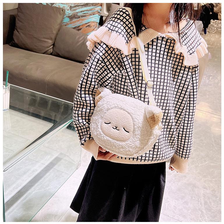 Túi Đeo Chéo Cho Bé Thời Trang 18x15x6cm Mẫu Thú Lông Cừu