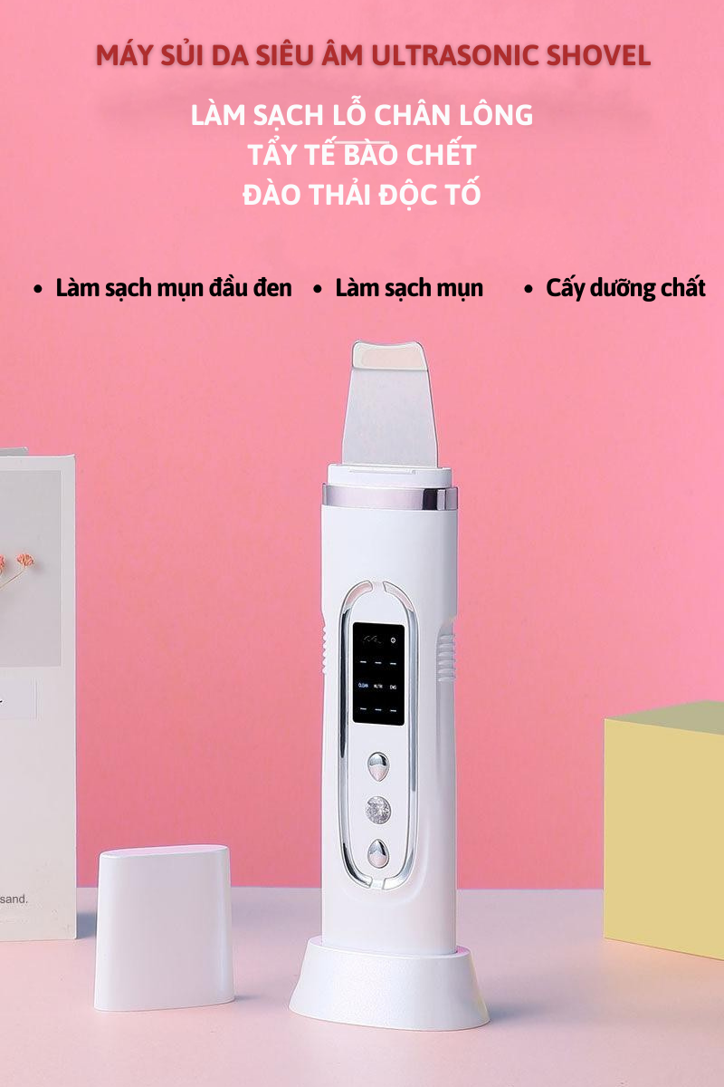 Máy Sủi Da Sóng Âm JOOU DS-8809 Tẩy Mụn Đầu Đen, Tẩy Da Chết, Thải Độc Và Dưỡng Ẩm Cho Da Ultrasonic Shovel