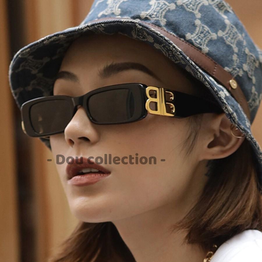 Kính Mát Hình Hộp Nhỏ Chữ "B" Đôi Gọng Nhựa Phong Cách Châu Âu - Mã MK011