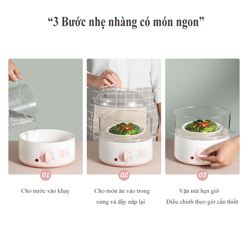 Nồi Hấp Điện Đa Năng  Được Tích Hợp Nhiều Chức Năng, Cho Bạn Hấp Các Loại Thức Ăn Khác Nhau, Nồi Hấp Có Tính Năng Thông Minh Tự Ngắt Điện Khi Hết Nước Đảm Bảo An Toàn Khi Dùng.