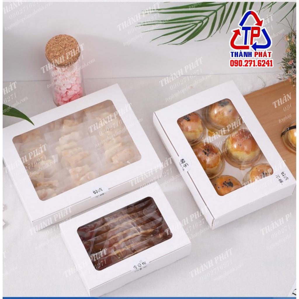 20 Hộp giấy nắp kính đựng đựng cupcake muffin bánh kem mini làm quà tặng các dịp lễ