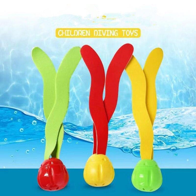 3pcs Kids Plants Toy Sports Swimming Pool Toys Sea Plant Shape Diving Toys Diving Swimming Training Pool for Children