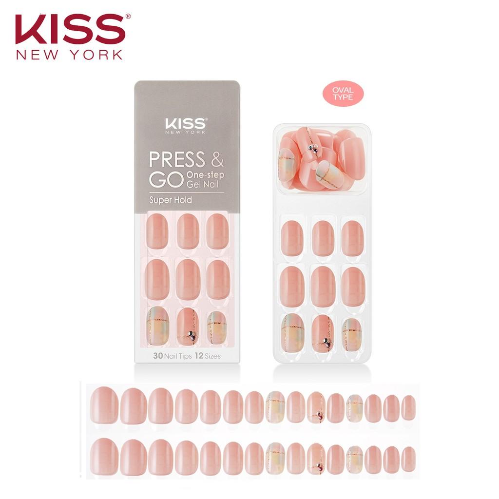 Bộ 30 Móng Tay Gel Tự Dán Press &amp; Go Kiss New York Nail Box - Cotton candy spring (KPN09K)