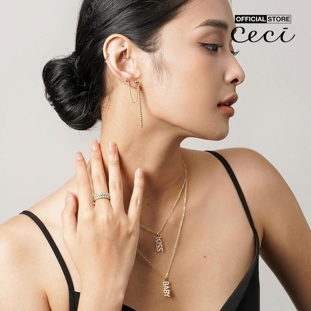 CECI - Dây chuyền nữ sợi mảnh phối mặt chữ Baby CC4-01000196-27