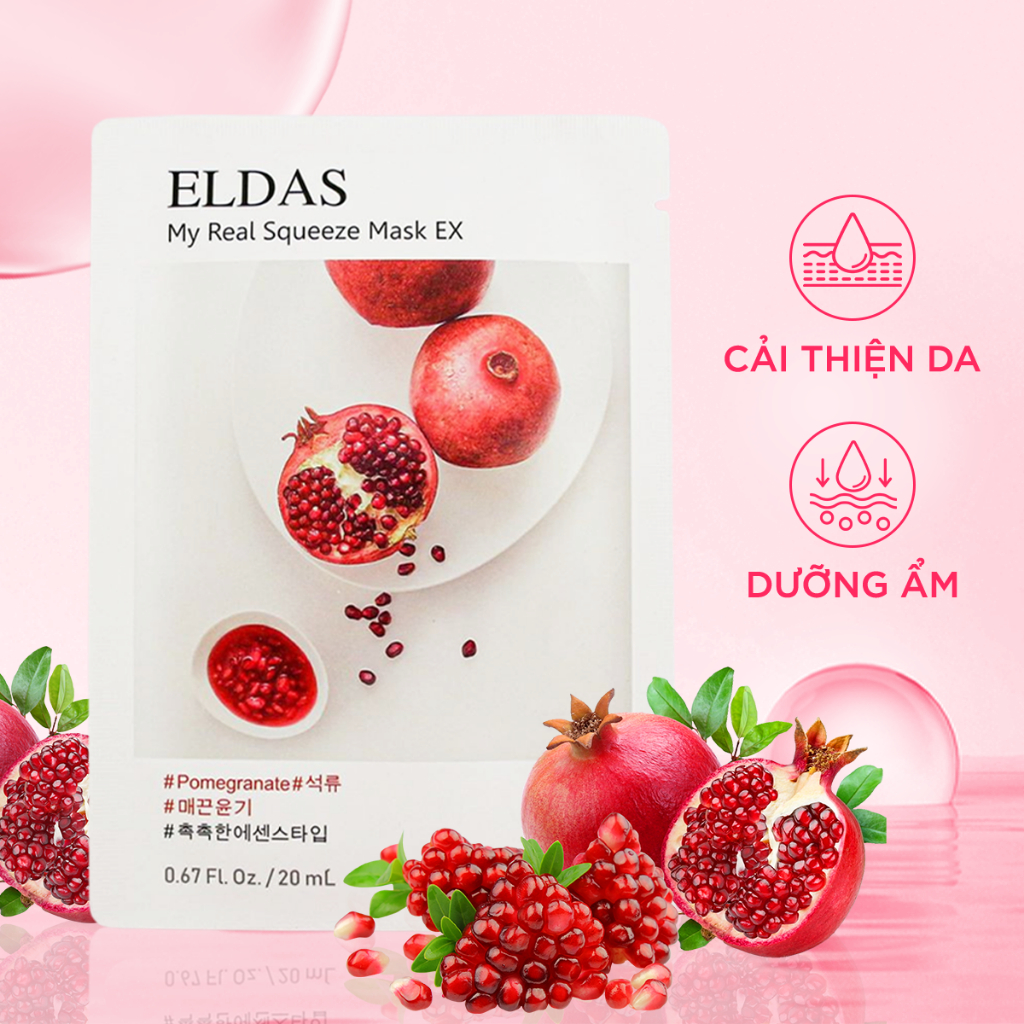 Mặt Nạ Dưỡng Da Eldas Natural 7 Days, Dưỡng Ẩm Trắng Da Cho Da Dầu Mụn 20ml/miếng