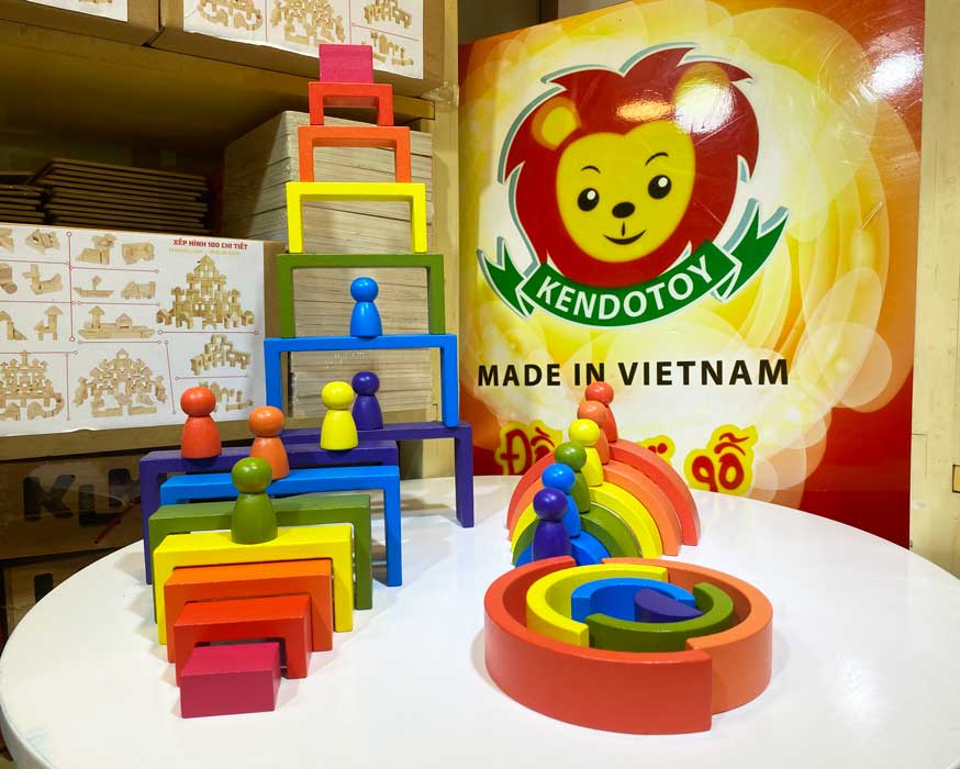 Bộ xếp hình cầu vồng khối xây dựng tạo hình Montessori, đồ chơi xếp hình 3D, giáo cụ mầm non