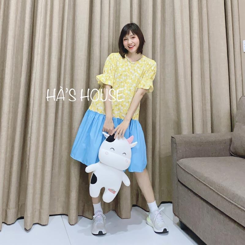 Đầm babydoll phối màu dễ thương