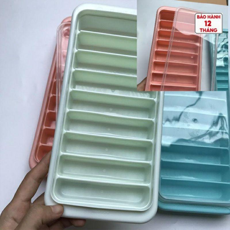 Vỉ khay đá 9 viên dài có nắp Việt Nhật chất liệu nhựa PP cao cấp