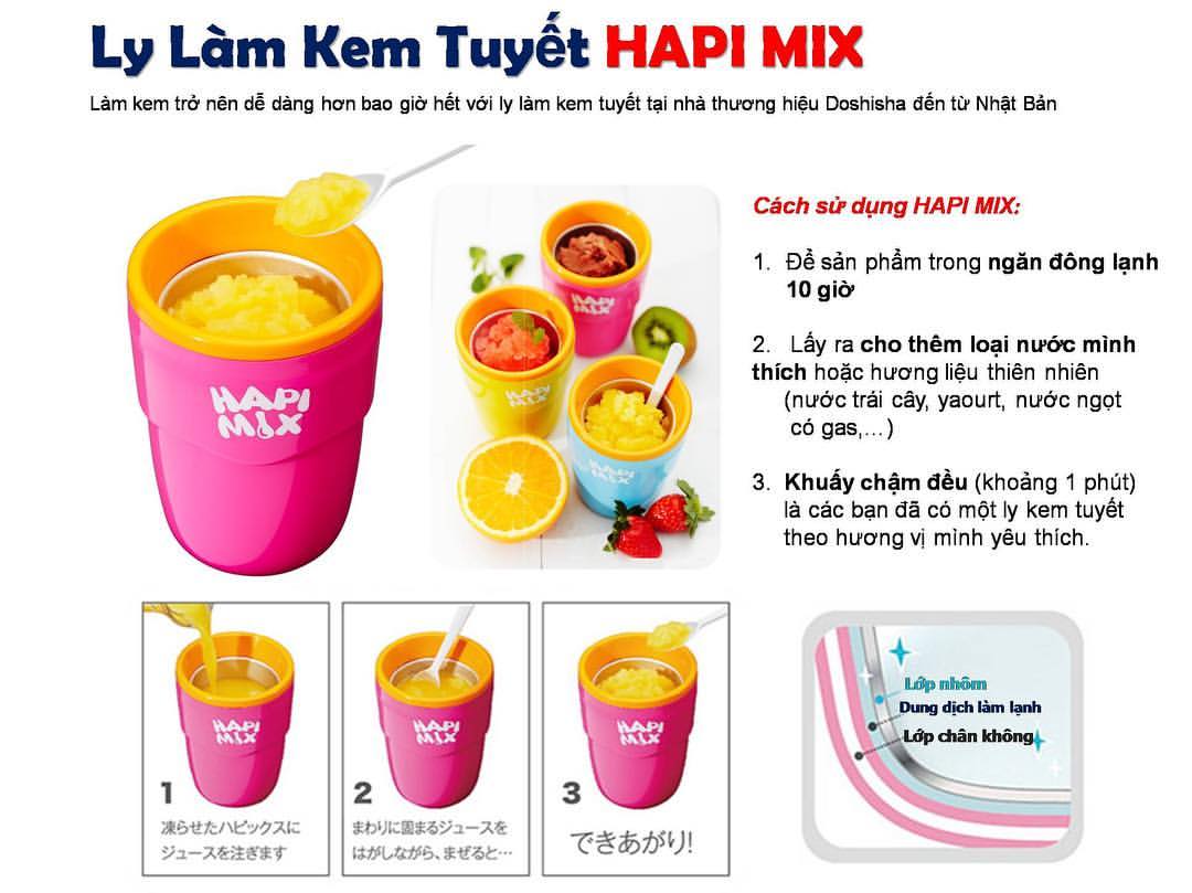 Ly làm kem tuyết Doshisha Hapi Mix DHFZ-18BE Hồng