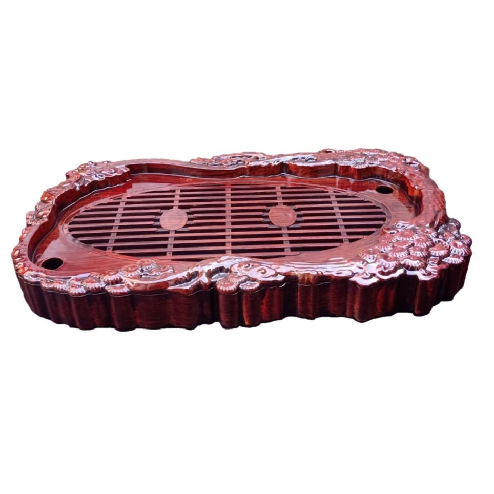 Khay trà tùng hạc điêu khắc giả gỗ cực đẹp và sang trọng