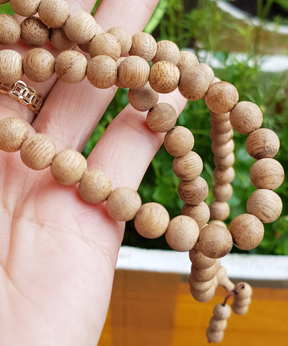 Chuỗi trầm hương dó vườn 7mm - tràng hạt tịnh độ 108 hạt