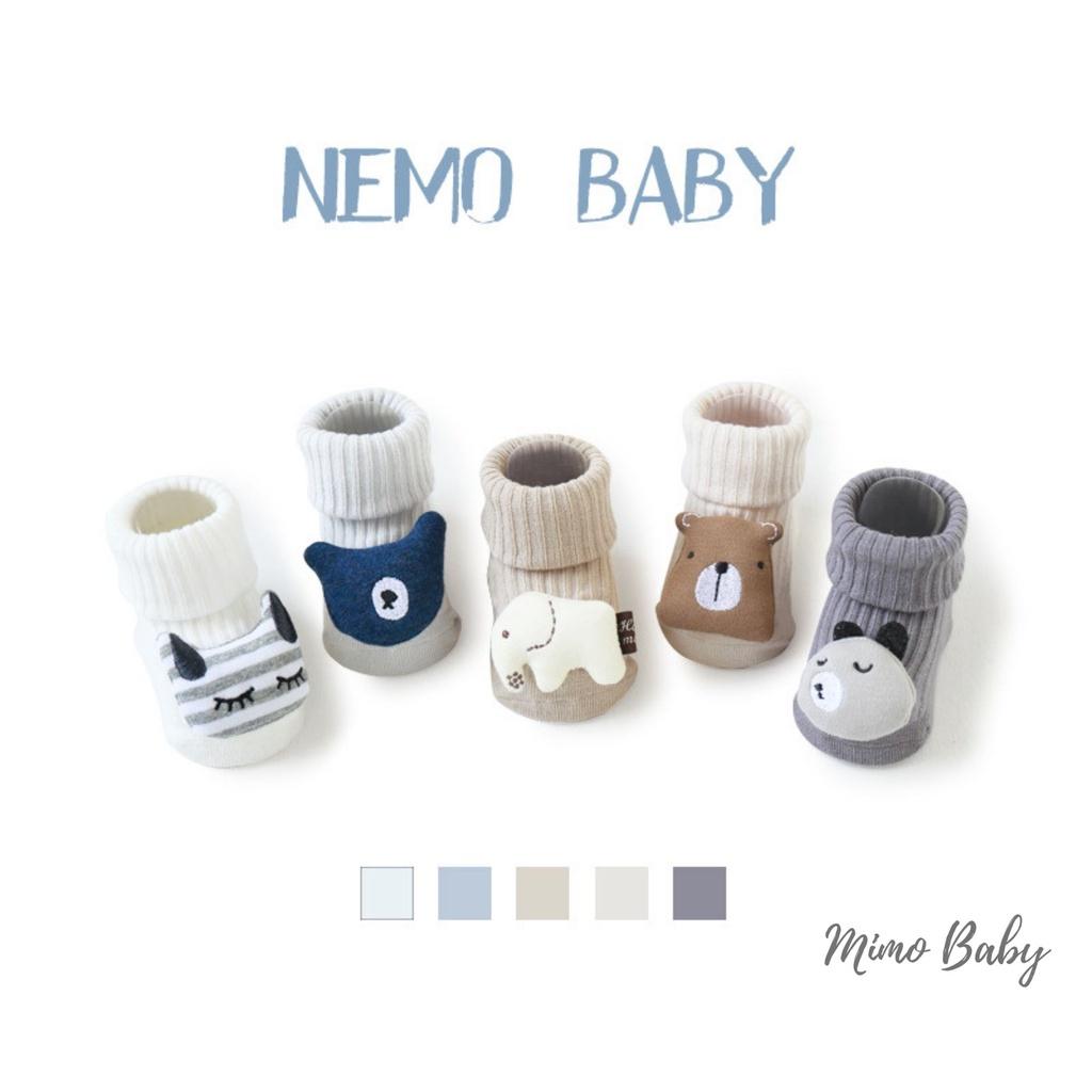 Tất vớ cao cổ cho bé sơ sinh, tất trẻ em hình thú cao cấp có chống trượt Mimo Baby T06