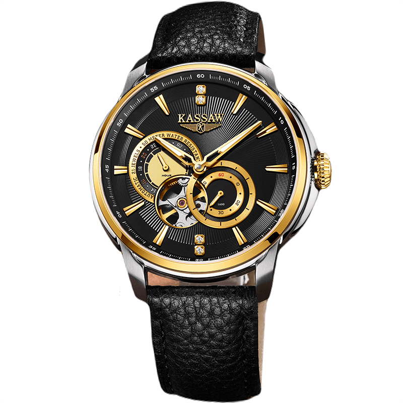 Đồng hồ nam chính hãng KASSAW K978-3 Kính sapphire ,chống xước ,Chống nước 50m ,Bảo hành 24 tháng,Máy cơ (Automatic),dây thép không gỉ