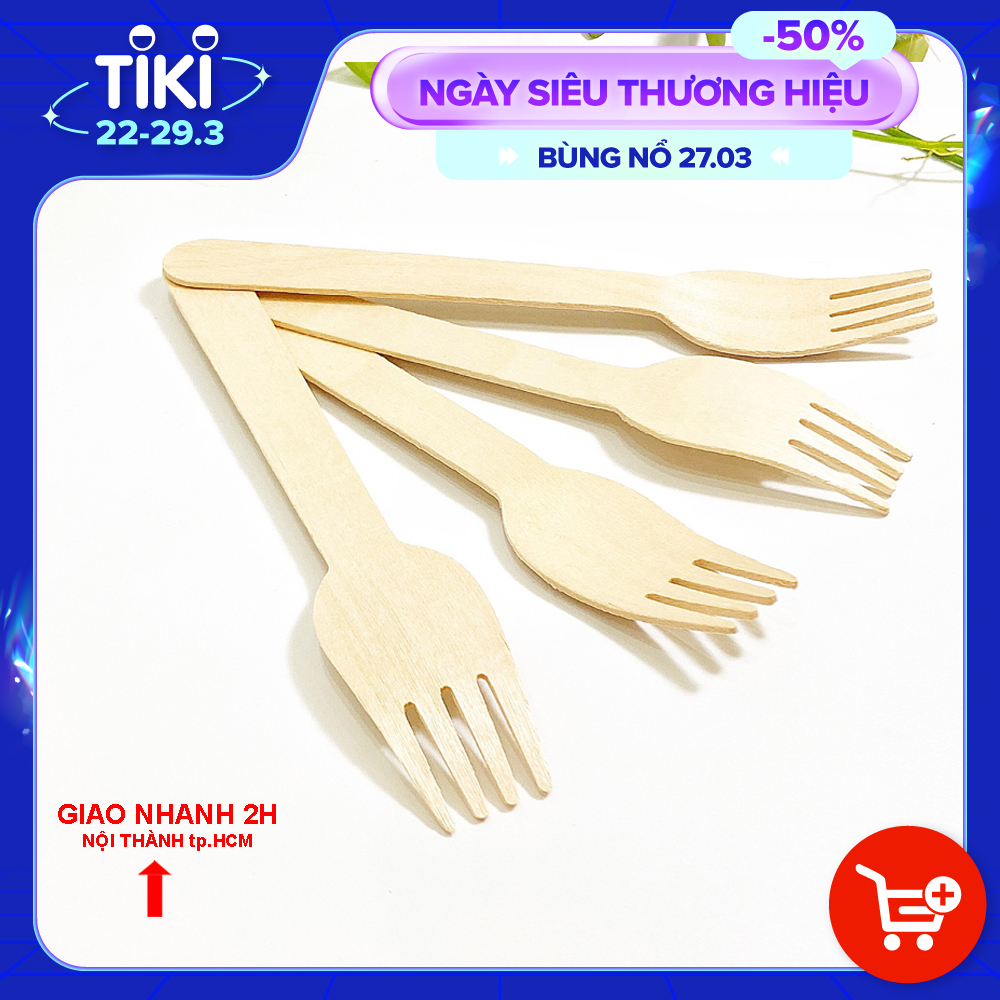 Dĩa (Nĩa) Gỗ KETILO Cao Cấp COMBO 50 Cái, Thân Thiện Môi Trường, Không Hóa Chất Độc Hại - CHÍNH HÃNG DN001