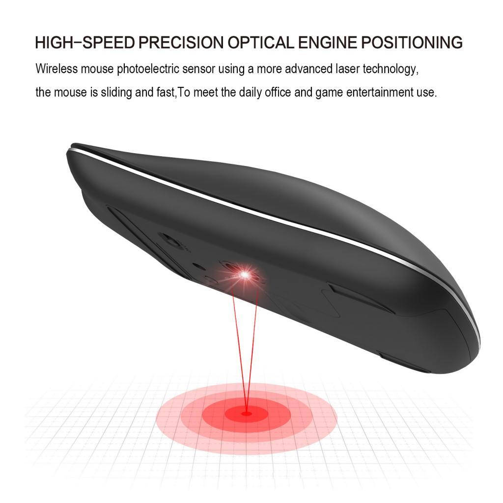 2.4G Rechargeable Wireless Mouse W/ USB Receiver Fashion Metal Office Mice