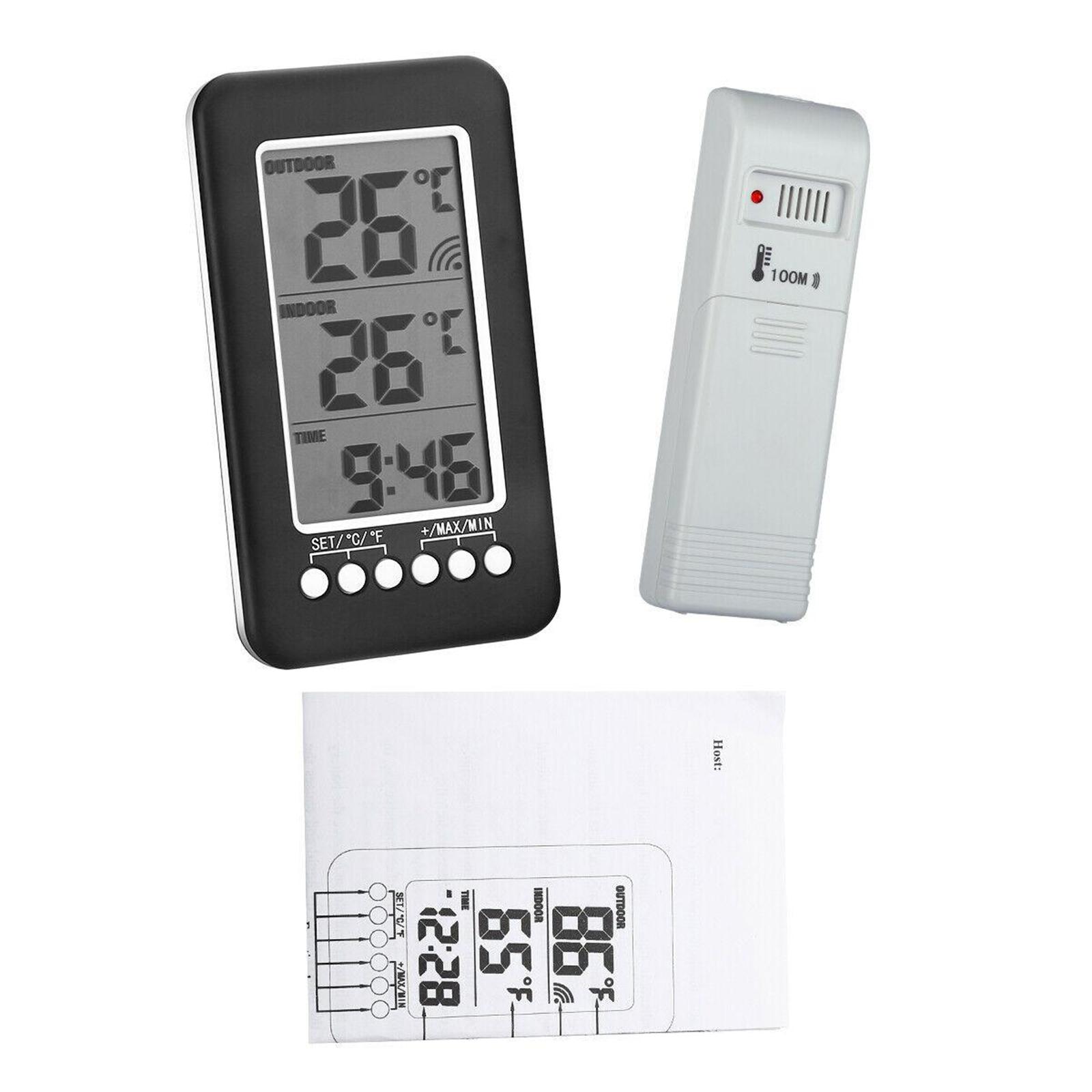 Digital Indoor Outdoor Thermometer Wireless Thermometer Temperature Gauge LCD ℃/℉