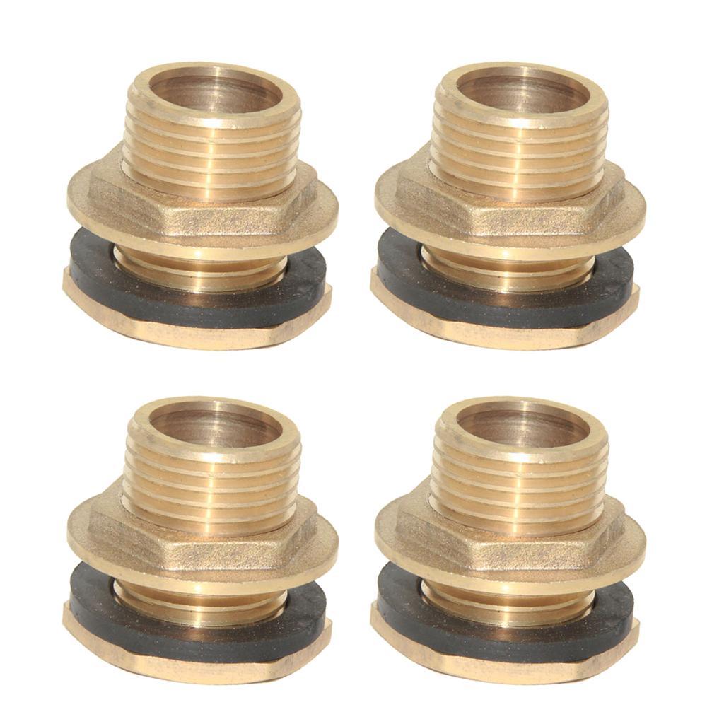 4 1/2" Brass Water Tank Hose Tube Pipe Connector Adapter Fittings w Gasket