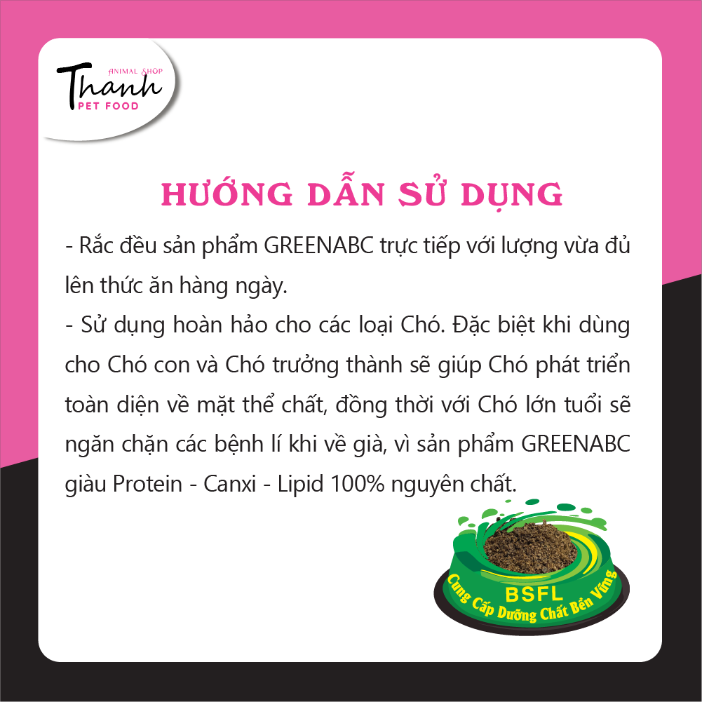 Thức ăn cho Chó nhãn GREENABC – Hộp 200g – Bột bổ sung đủ dinh dưỡng protein-canxi-lipid giúp tiêu hóa tốt, đề kháng cao