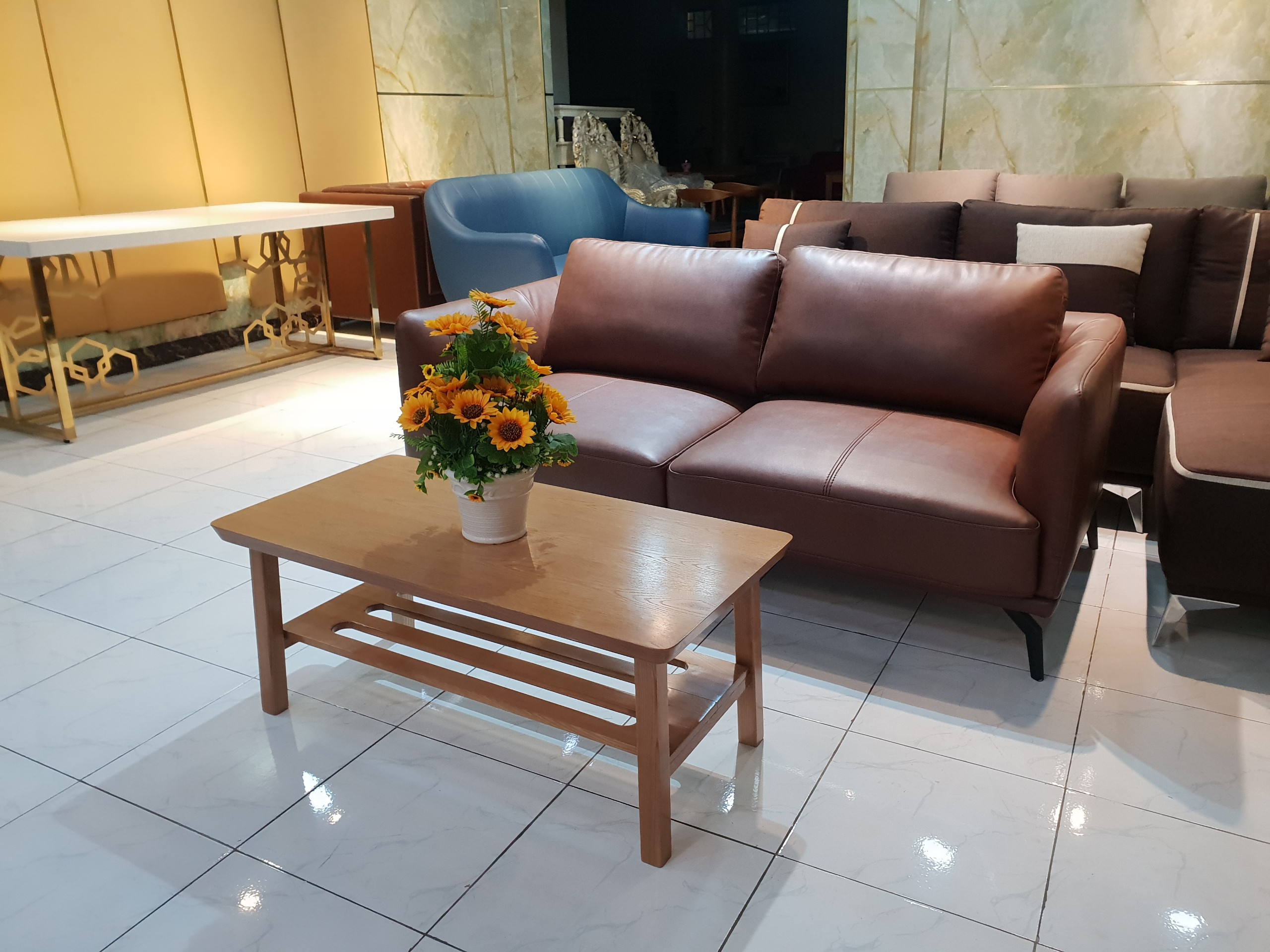 Bộ Sofa Mini Nhỏ Gọn _ Màu Nâu Mạnh Mẽ _ Hiện Đại và Sang Trọng _ Size 1800