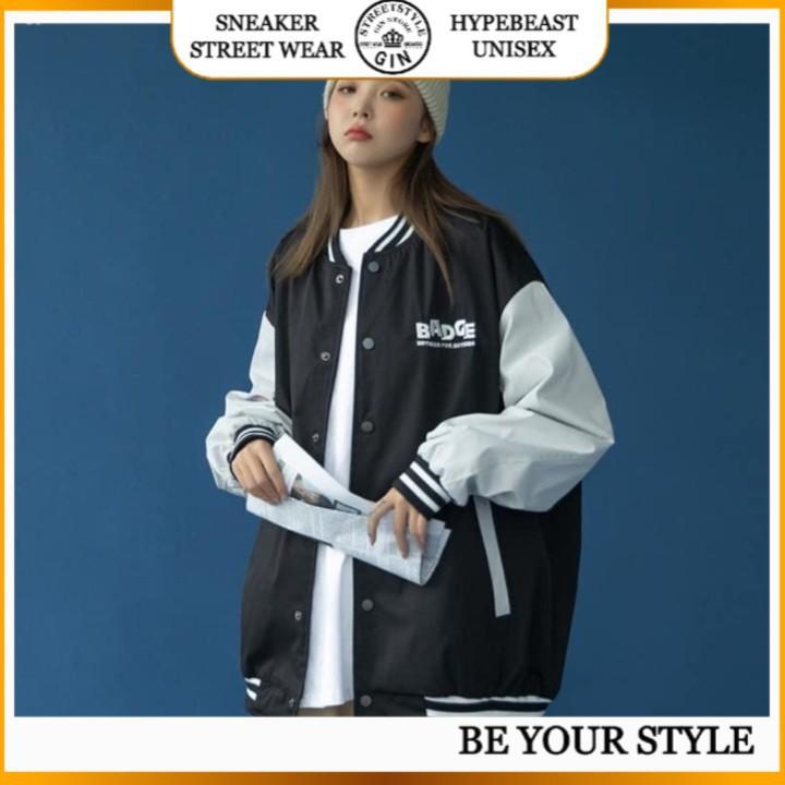 ÁO KHOÁC BOMBER BADGE ÁO BOMBER ULZZANG NAM NỮ - GIN STORE