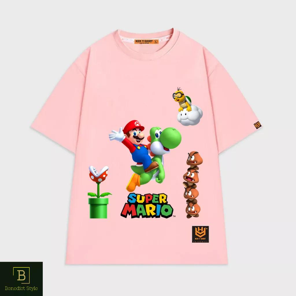 Áo thun tay lỡ unisex hình Super Mario game vui nhộn BND30