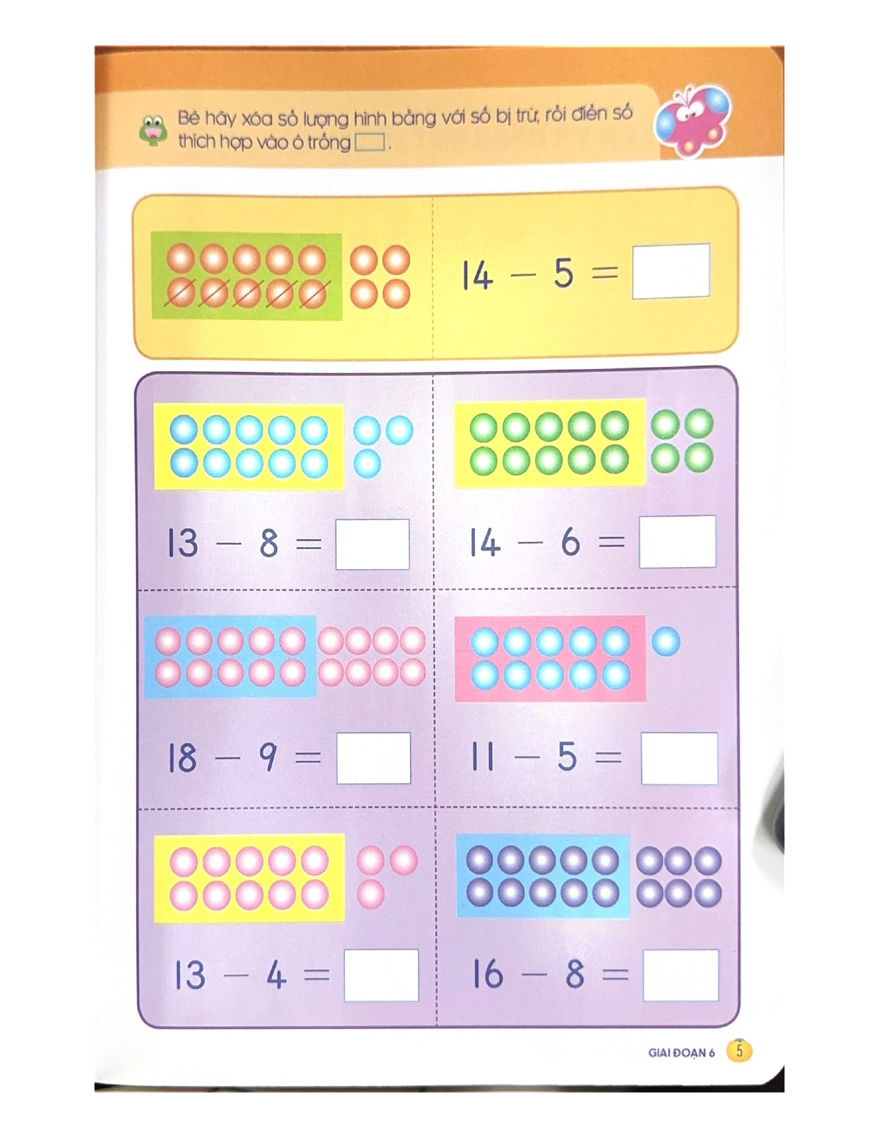 Tủ Sách Tư Duy Toán Học Hàn Quốc - Bé Làm Quen Phép Trừ Có Nhớ - Vanlangbooks