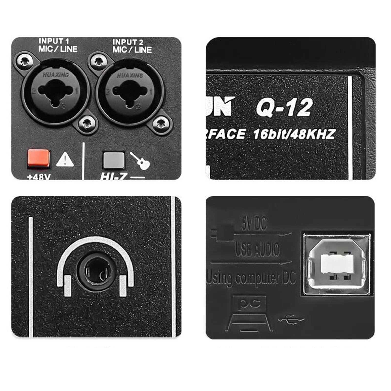 Sound Card Audio Mixer 48KHz for Music Recording Equipment Live   PC
