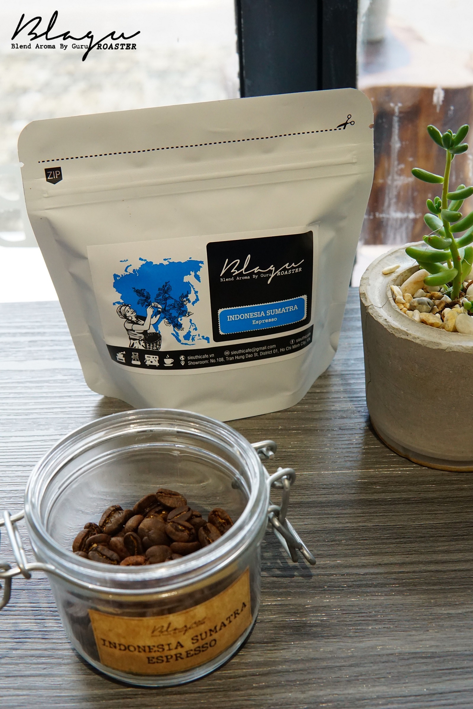 CÀ PHÊ BLAGU HẠT ARABICA ĐÃ  RANG , INDONESIA SUMATRA, MEDIUM ROAST 100G