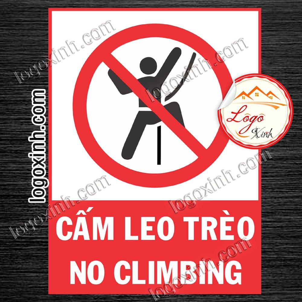 LOGO TEM STICKER BIỂN BÁO CẤM LEO TRÈO, NO CLIMBING