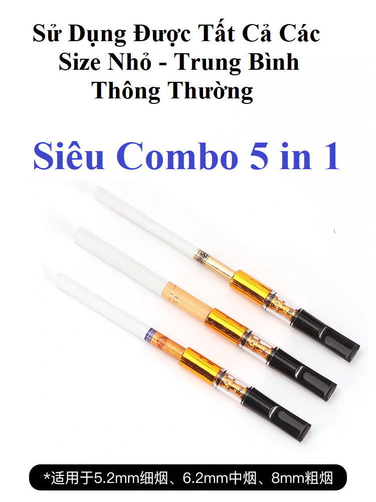 Bộ Tẩu Lọc Thuốc Đa Năng 5 in 1 Giá Rẻ Dùng Cho Tất Cả Các Size Nhỏ - Trung Bình - Thông Thường