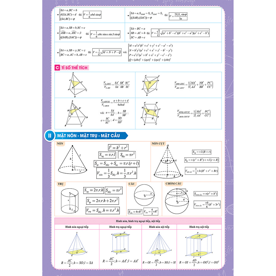 Tờ Công Thức Toán 12 - Tất Cả Trong Một (Đại số và Hình học)