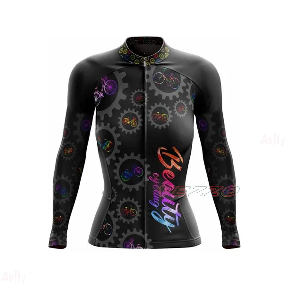 Vezzo nữ tay dài tay áo đua xe đạp xe đạp quần áo miễn phí vận chuyển Color: 3647 Size: XS