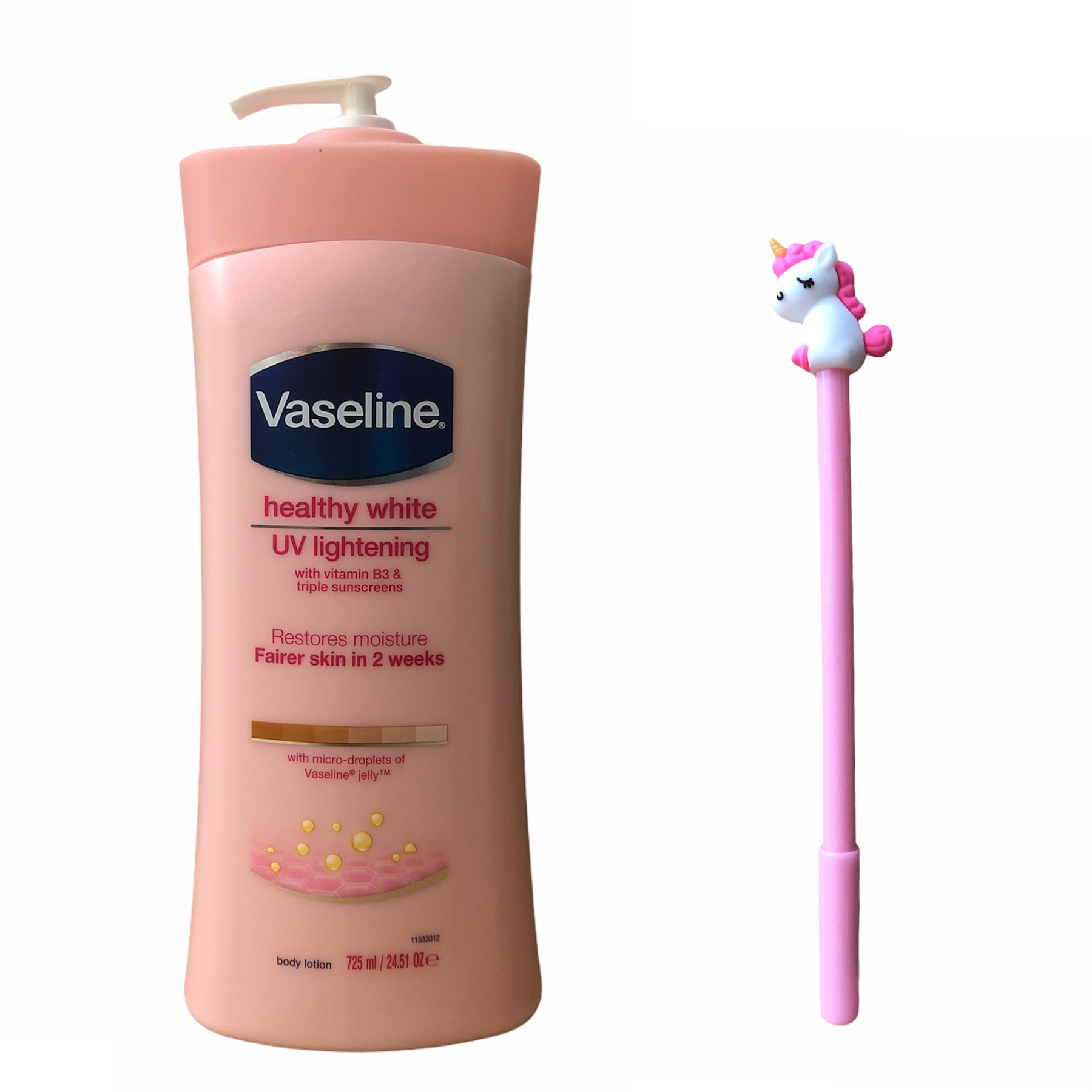 SỮA DƯỠNG THỂ VASELINE HỒNG LÀM MỊN &amp;TRẮNG DA 725ML ( Tặng Kèm Bút )