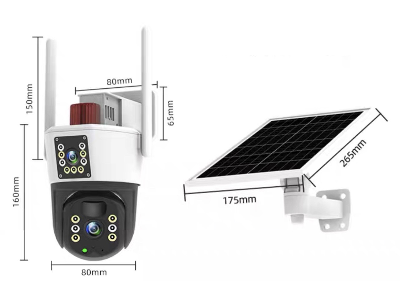 (Lỗi 1 đổi 1) Camera ngoài trời dùng sim 4G năng lượng mặt trời, 2 ống kính - Hàng chính hãng