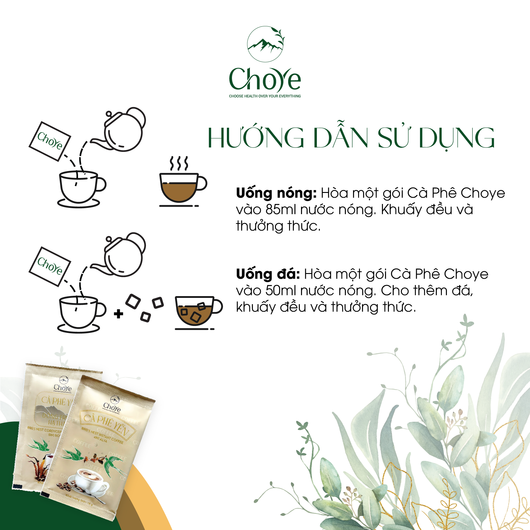 Cà Phê Hòa Tan Choye Yến (Hộp 14 gói x 18g)