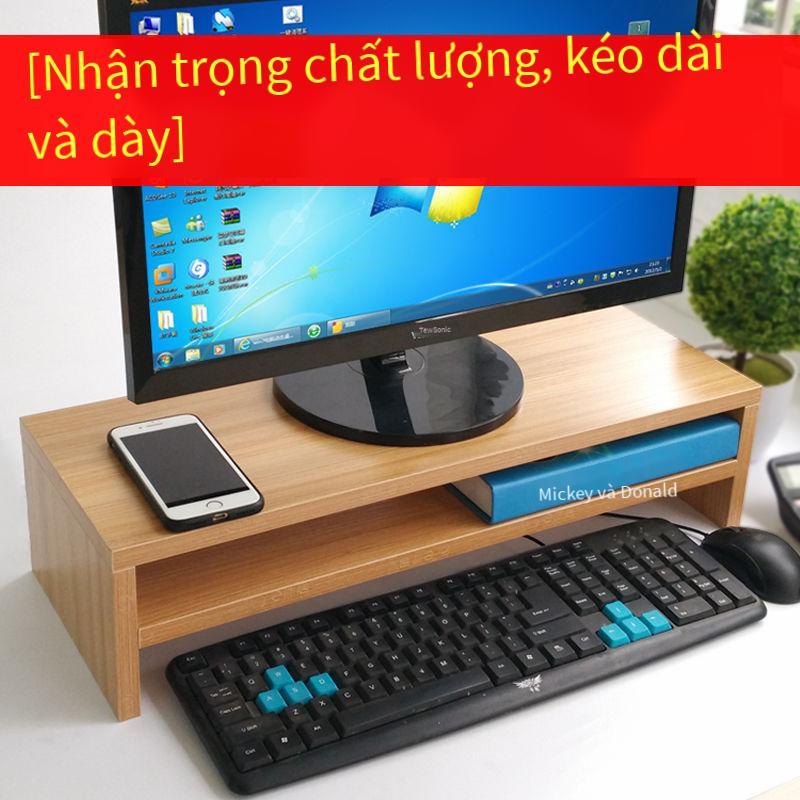 Máy tính thuận lợi nhất nâng cao màn hình bảo vệ cổ miếng đệm đế máy tính để bàn nâng ngăn lưu trữ bàn phím kéo dài kệ hai lớp