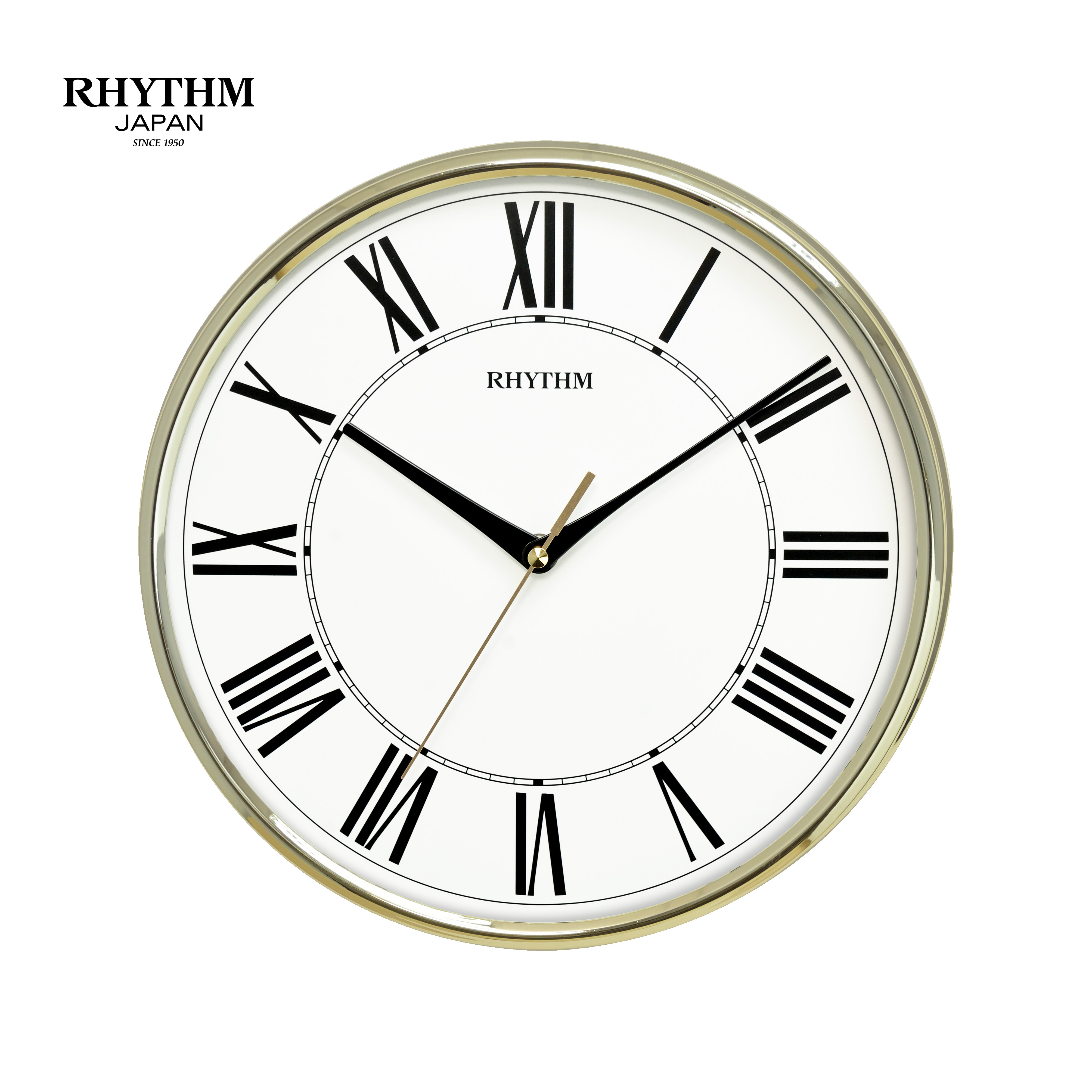 Đồng hồ treo tường Rhythm CMG572NR18- KT 28.0 x 5.0cm. Vỏ nhựa. Dùng Pin