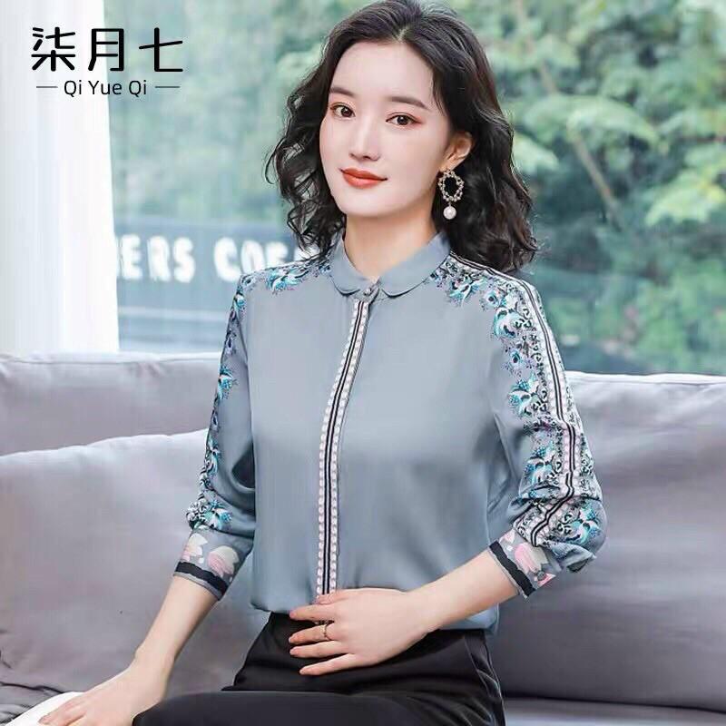 ÁO KIỂU TAY PHỐI HOA SỌC