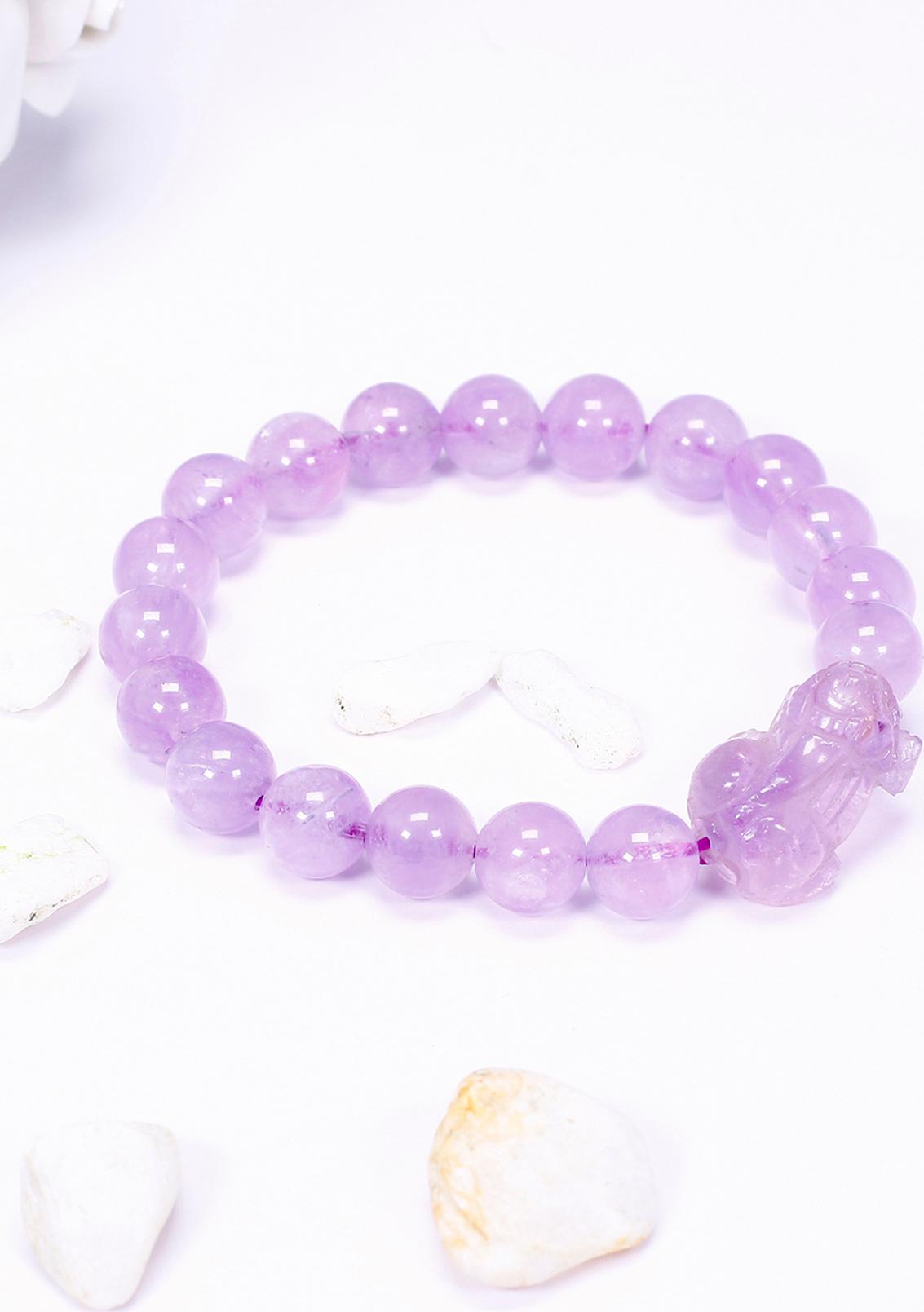 Vòng tay đá thach anh tím ngọc mix tỳ hưu mệnh hỏa, thổ - Ngọc Quý Gemstones