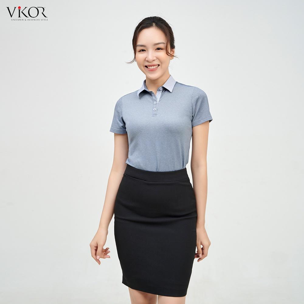 Áo thun POLO nữ cổ sơ mi VIKOR SMW08 trắng vải sợi cafe cao cấp, mềm mại, siêu mát hàng chính hãng