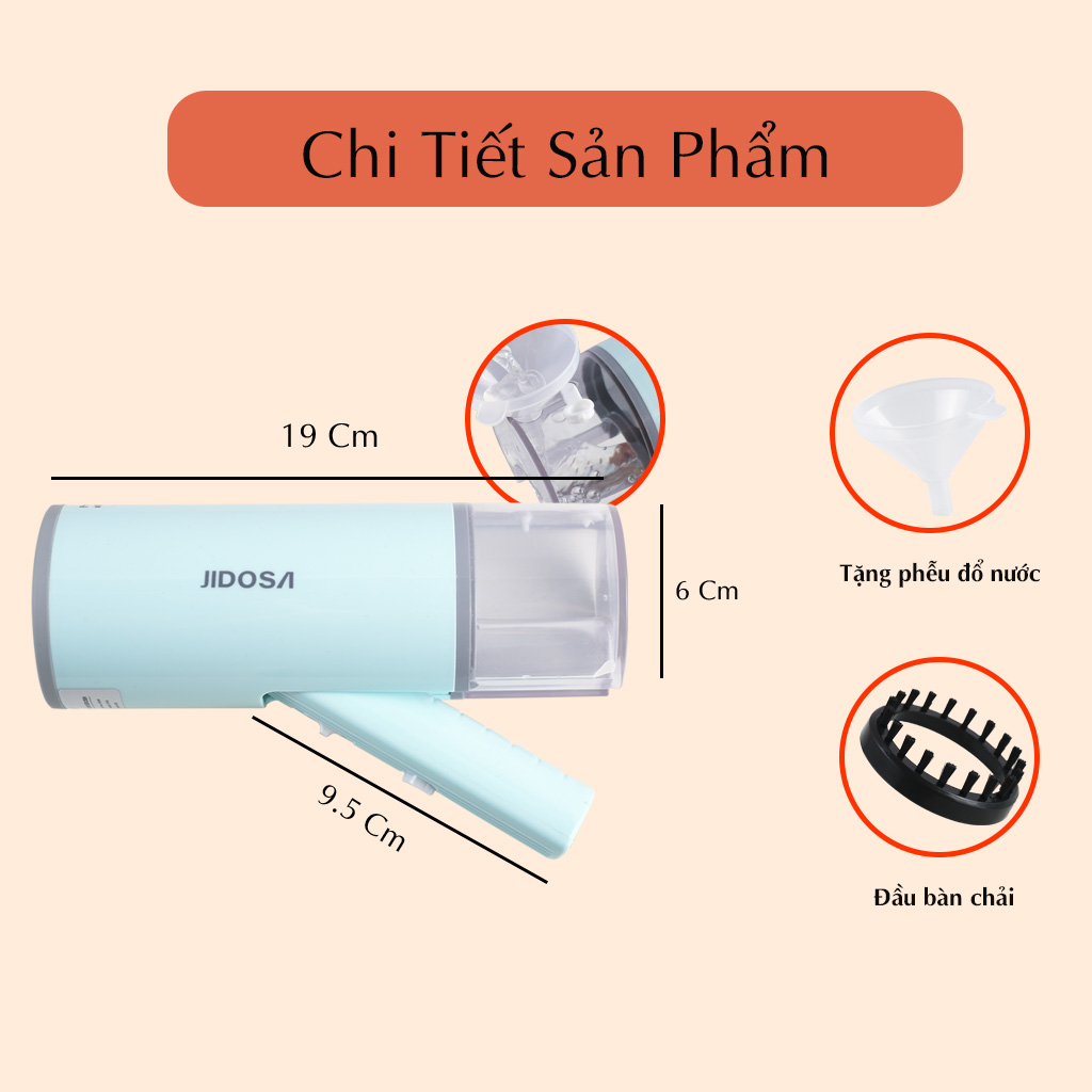 Bàn Là Hơi Nước JIDOSA JD4350 Cầm Tay Gấp Gọn Công Suất 800W , Bàn Ủi Mini Bình Nước Lớn 170ml hàng chính hãng