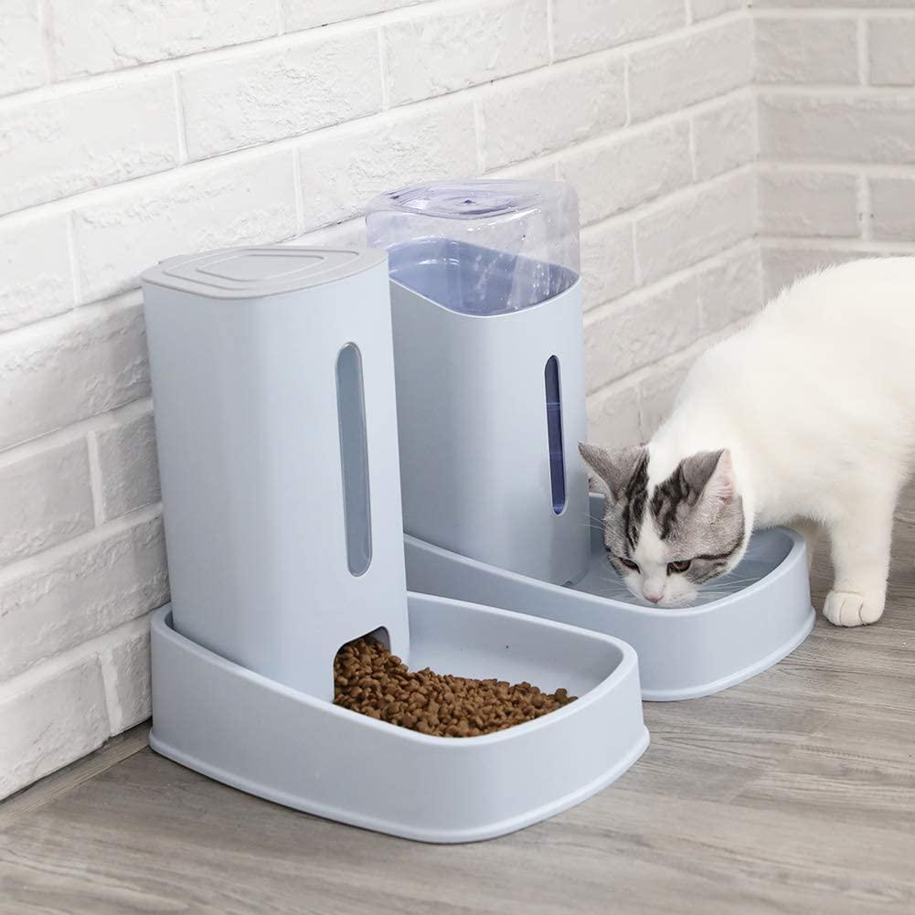 Thức ăn và nước tự động cho mèo và chó 3.8L x 2 miếng Thức ăn/Nước uống Bộ nạp nước và nước uống Phụ kiện bát cho mèo/chó/vật nuôi
