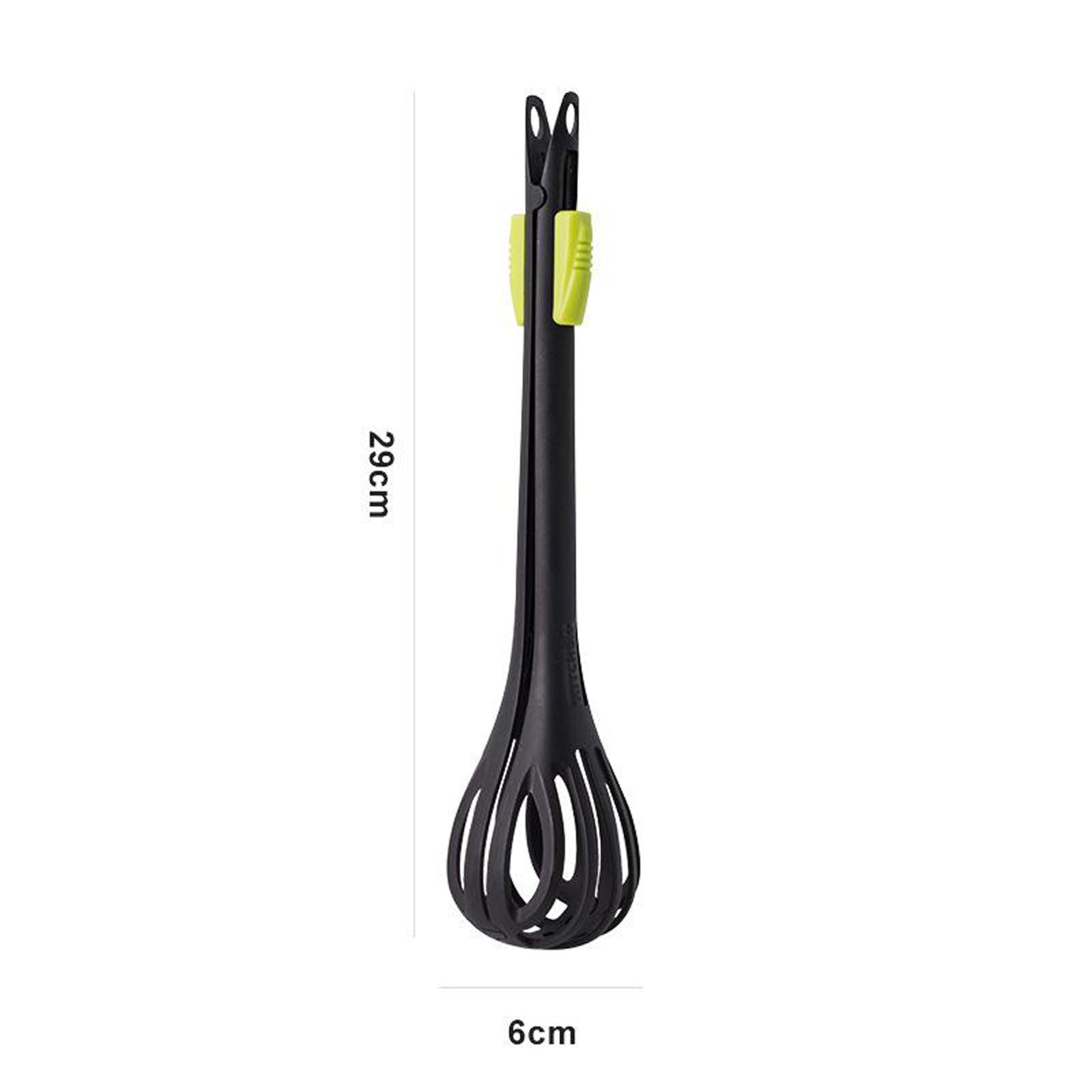 29cm Multi-functional Egg Beater, 2-in-1 Household Nylon Egg Whisk Mixer, Spaghetti Noodle Food Tongs with Hanging Holes