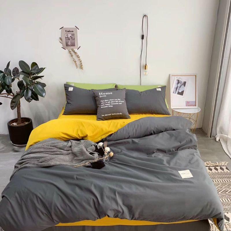 Bộ chăn ga cotton tc 5 món nhập khẩu nhiều màu